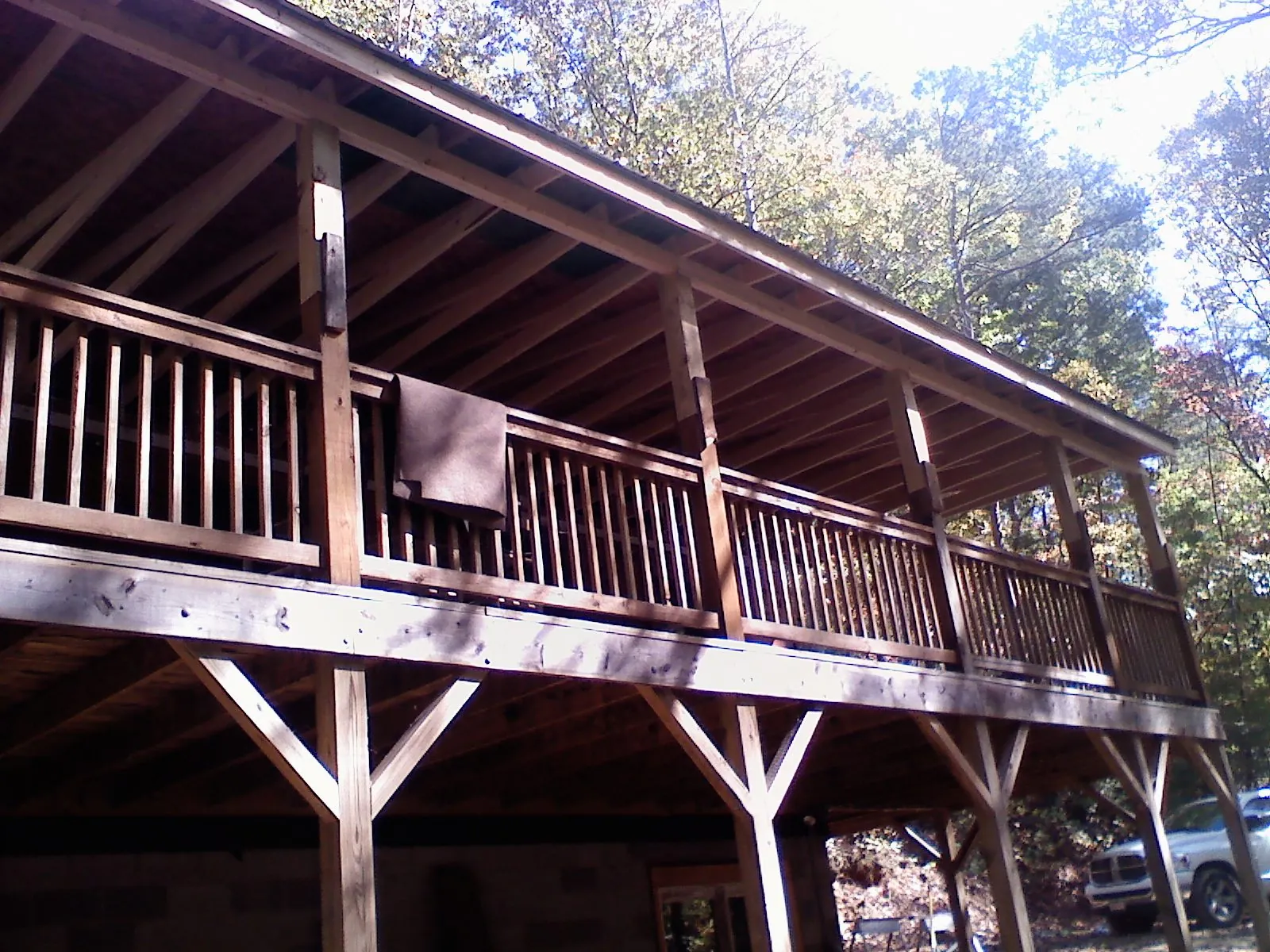 Timber framing under a new elevated porch and deck — Roof Leak Repair in Rector by Roofing Brothers